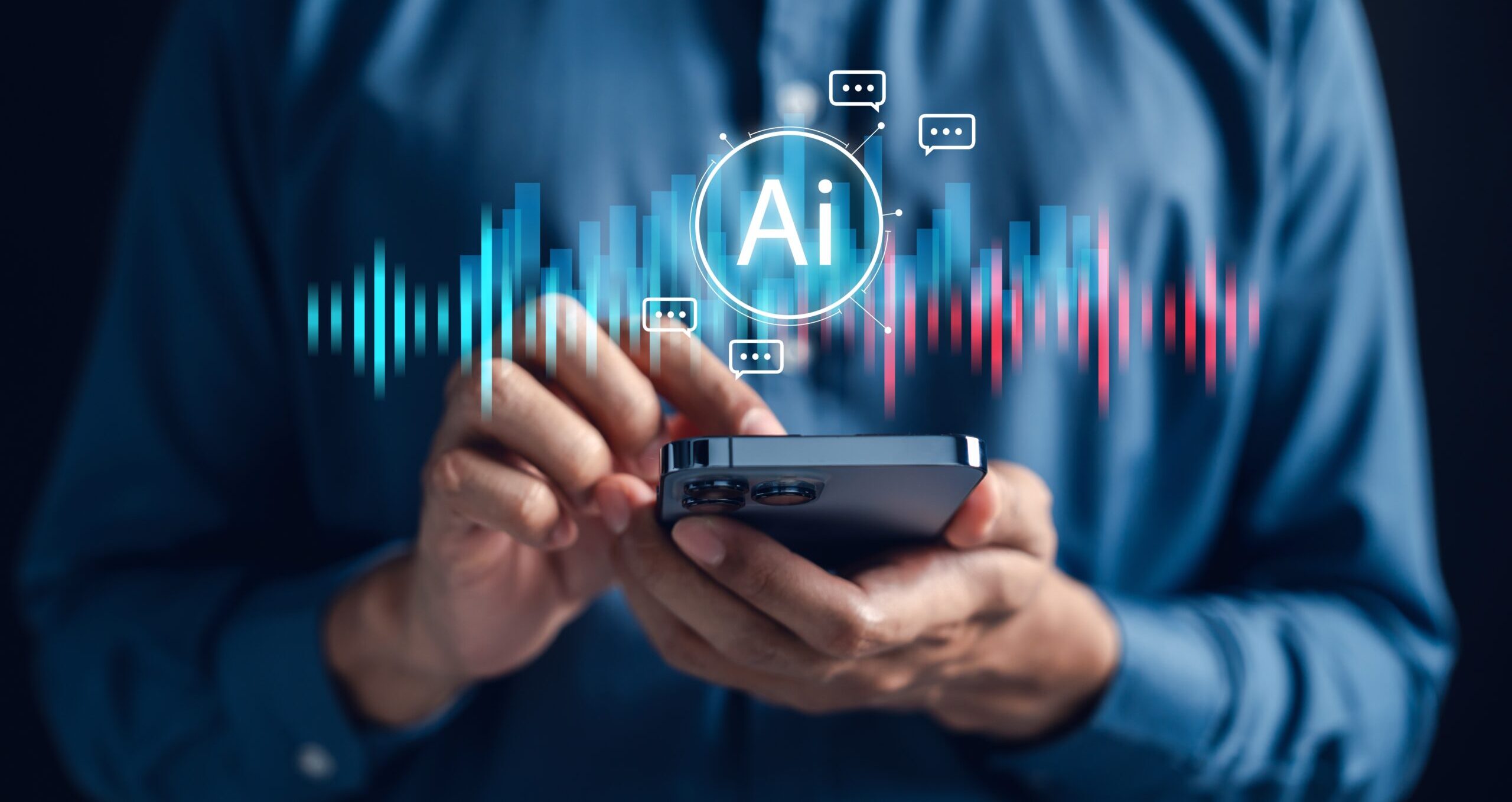 Voice,Ai,Assistant,Interface,With,Soundwave,And,Chatbot,Icon,On